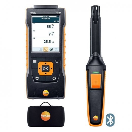 Testo 440. Комплект с Bluetooth-зондом CO2 и кейсом Купить Testo 440. Комплект с Bluetooth-зондом CO2 и кейсом в
